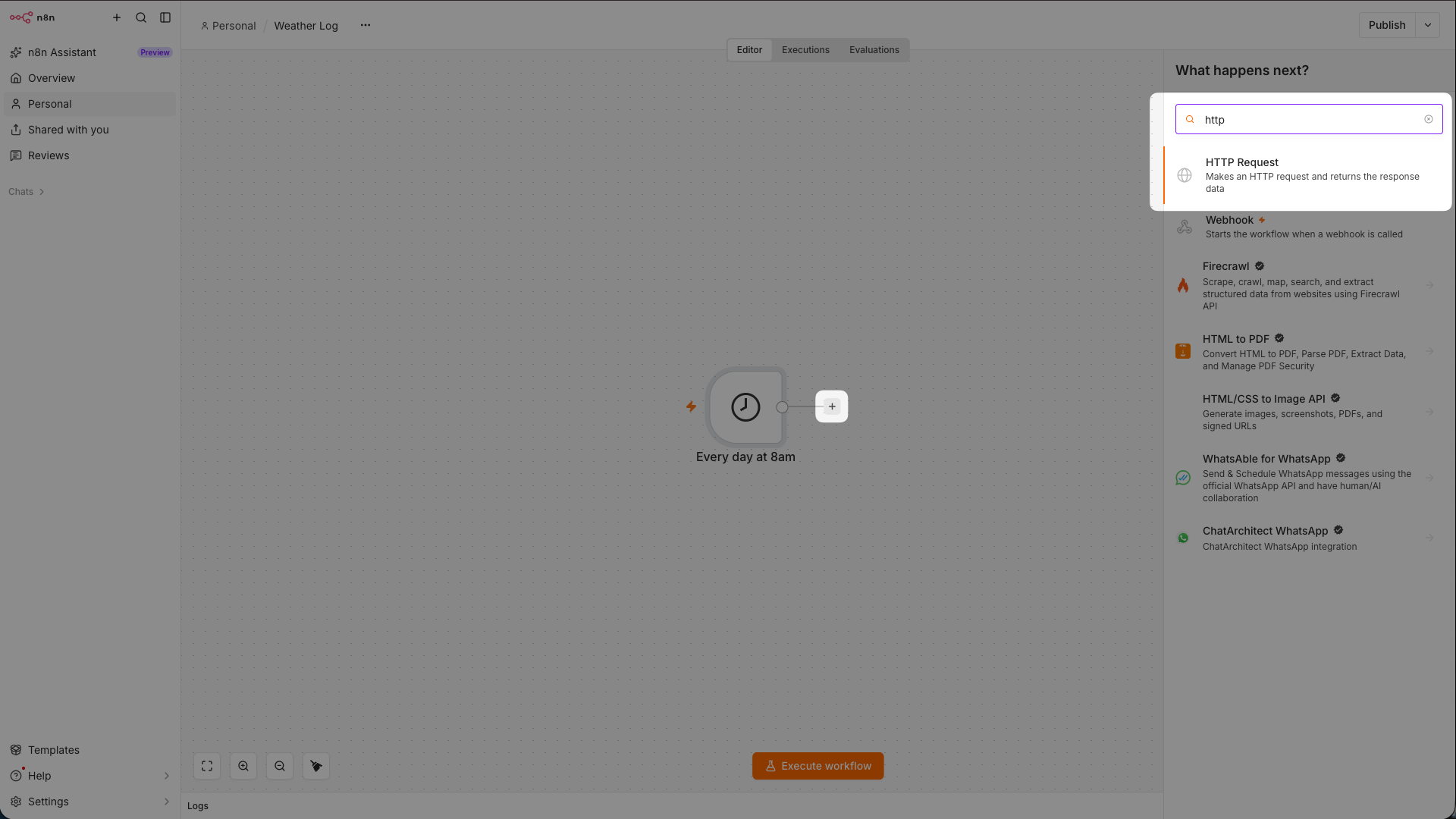 搜索结果中的 HTTP Request